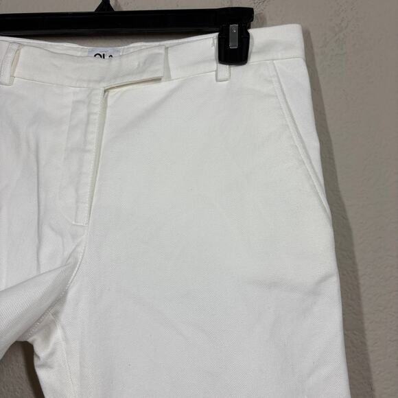 QL2 Quelledue Womens 42/6 US Maura Straight Cropped Cuffed Pants White Denim - Picture 5 of 9